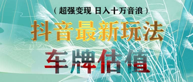 抖音最新无人直播变现直播车牌估值玩法项目 轻松日赚几百+【详细玩法教程】网创吧-网创项目资源站-副业项目-创业项目-搞钱项目八百网赚