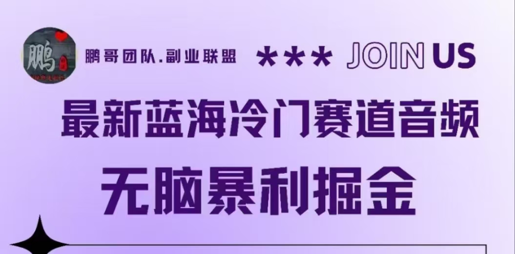 最新蓝海冷门赛道音频，无脑暴利掘金网创吧-网创项目资源站-副业项目-创业项目-搞钱项目八百网赚