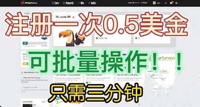国外项目注册一次0.5美金 只需三分钟无脑操作 可批量放大 小白工作室福利网创吧-网创项目资源站-副业项目-创业项目-搞钱项目八百网赚