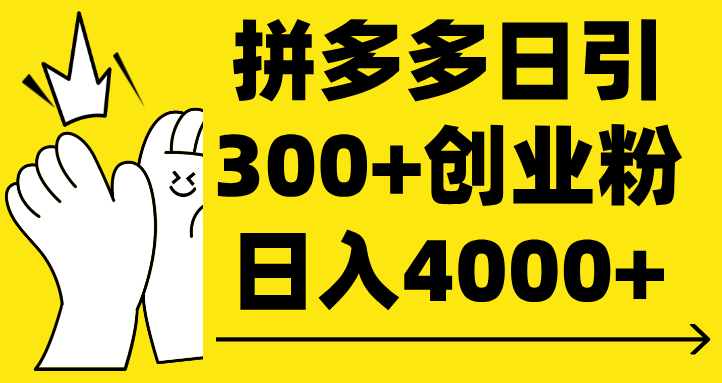 拼多多日引300+创业粉 日入4000+网创吧-网创项目资源站-副业项目-创业项目-搞钱项目八百网赚