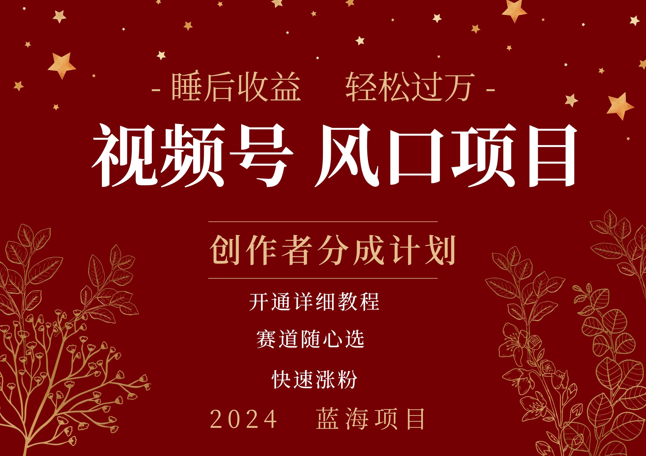 拥有睡眠收益的微信视频号大风口项目，轻松月入过万+，多赛道选择，可矩阵，玩法简单轻松上手网创吧-网创项目资源站-副业项目-创业项目-搞钱项目八百网赚