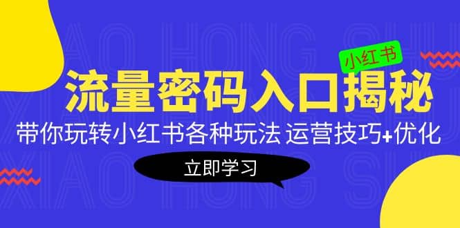 小红书流量密码入口揭秘：带你玩转小红书各种玩法 运营技巧+优化网创吧-网创项目资源站-副业项目-创业项目-搞钱项目八百网赚