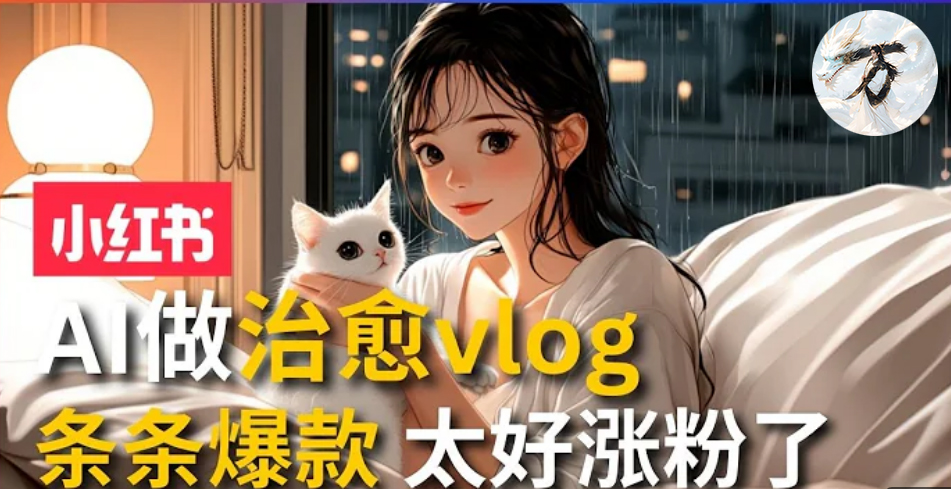 AI治愈系vlog动画视频，小红书7天 涨粉破千，商单报价1500+，0成本制作，日入2000+，有手就会 网创吧-网创项目资源站-副业项目-创业项目-搞钱项目八百网赚