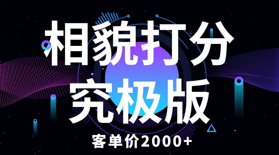 相貌打分究极版，客单价2000+纯新手小白就可操作的项目网创吧-网创项目资源站-副业项目-创业项目-搞钱项目八百网赚
