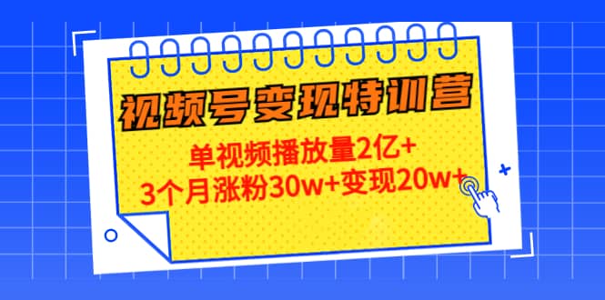 20天视频号变现特训营：单视频播放量2亿+网创吧-网创项目资源站-副业项目-创业项目-搞钱项目八百网赚