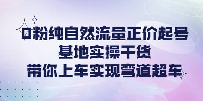0粉纯自然流量正价起号基地实操干货，带你上车实现弯道超车网创吧-网创项目资源站-副业项目-创业项目-搞钱项目八百网赚