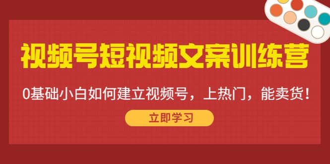 视频号短视频文案训练营：0基础小白如何建立视频号，上热门，能卖货！网创吧-网创项目资源站-副业项目-创业项目-搞钱项目八百网赚