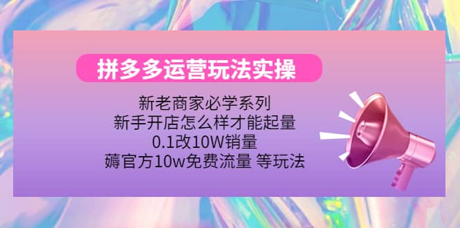 多多运营玩法实操网创吧-网创项目资源站-副业项目-创业项目-搞钱项目八百网赚