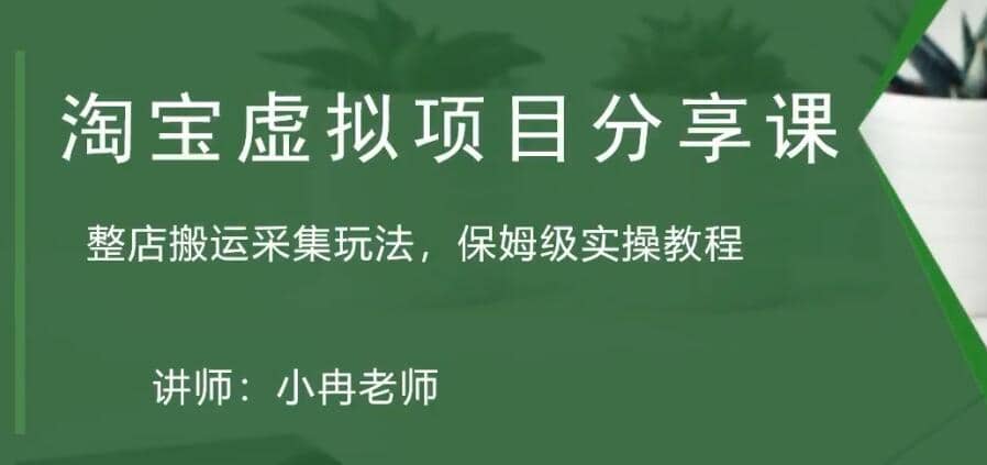 淘宝虚拟整店搬运采集玩法分享课：整店搬运采集玩法，保姆级实操教程网创吧-网创项目资源站-副业项目-创业项目-搞钱项目八百网赚