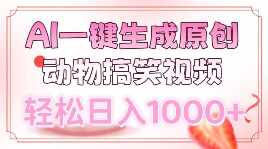 AI一键生成原创动物搞笑视频，轻松日入1000+网创吧-网创项目资源站-副业项目-创业项目-搞钱项目八百网赚
