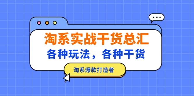淘系实战干货总汇：各种玩法，各种干货，淘系爆款打造者网创吧-网创项目资源站-副业项目-创业项目-搞钱项目八百网赚