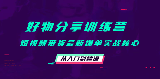 好物分享训练营：短视频带货最新爆单实战核心，从入门到精通网创吧-网创项目资源站-副业项目-创业项目-搞钱项目八百网赚