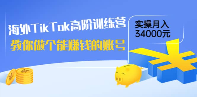 海外TikTok高阶训练营：教你做个能赚钱的账号，实操月入34000元！网创吧-网创项目资源站-副业项目-创业项目-搞钱项目八百网赚