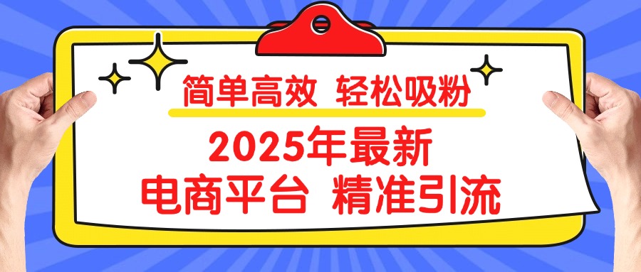 2025年最新电商平台精准引流 简单高效 轻松吸粉网创吧-网创项目资源站-副业项目-创业项目-搞钱项目八百网赚