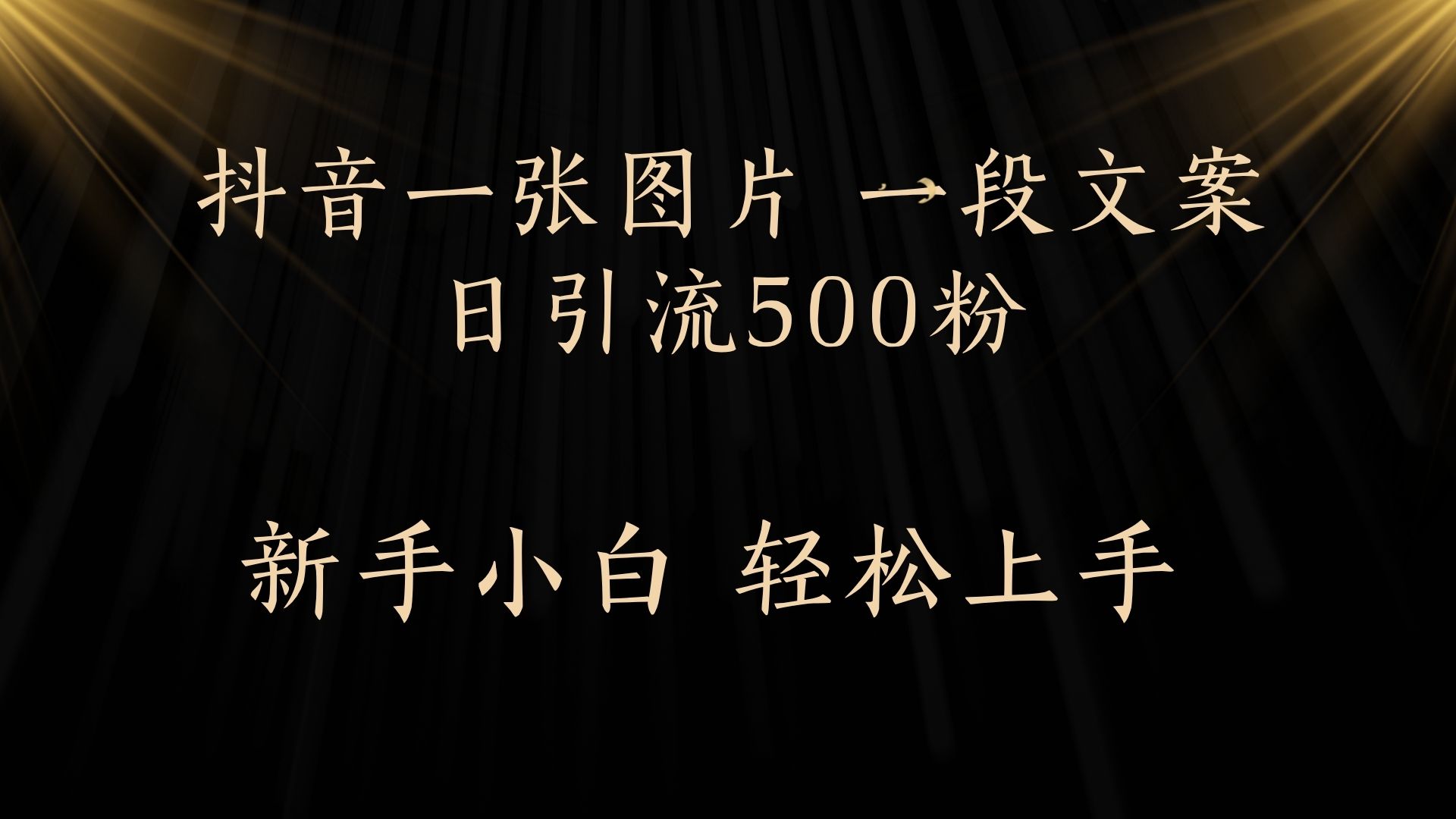 每天2分钟，抖音一张图片 一段文案日引流500粉网创吧-网创项目资源站-副业项目-创业项目-搞钱项目八百网赚