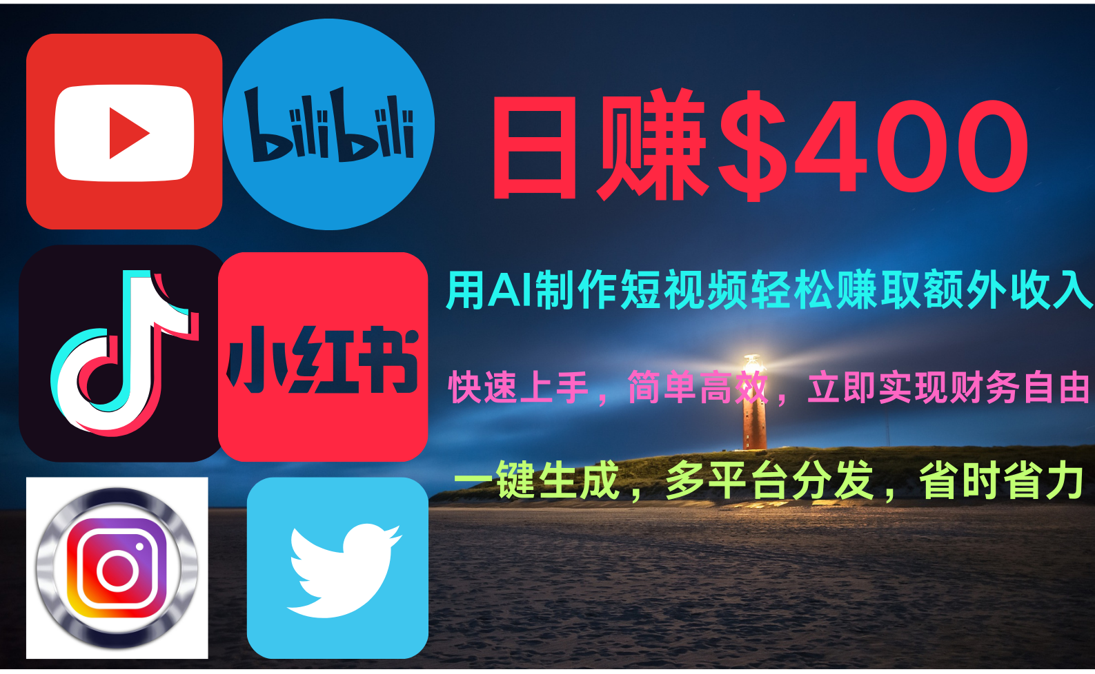 玩转全网视频平台，创造视频就能轻松赚取每天400美金网创吧-网创项目资源站-副业项目-创业项目-搞钱项目八百网赚