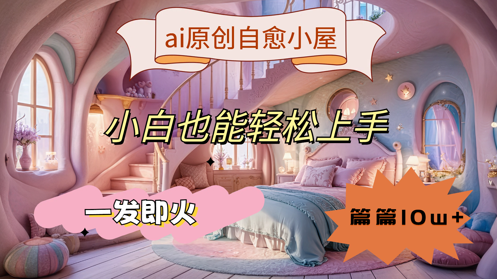 ai原创治愈小屋，小白也能轻松上手，一发即火，篇篇10w+网创吧-网创项目资源站-副业项目-创业项目-搞钱项目八百网赚