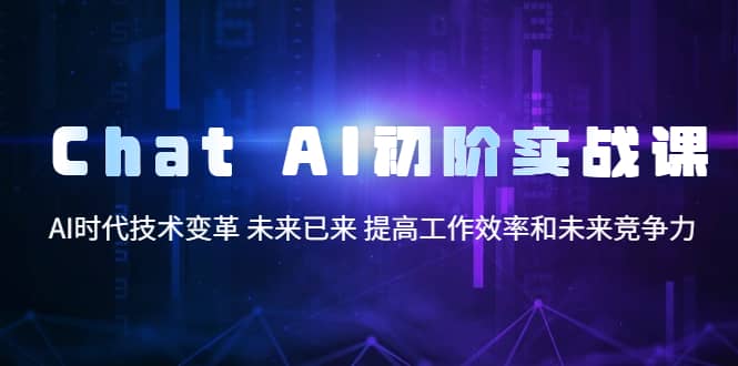 Chat AI初阶实战课，AI时代技术变革 未来已来 提高工作效率和未来竞争力网创吧-网创项目资源站-副业项目-创业项目-搞钱项目八百网赚
