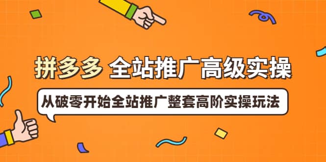 拼多多全站推广高级实操：从破零开始全站推广整套高阶实操玩法网创吧-网创项目资源站-副业项目-创业项目-搞钱项目八百网赚