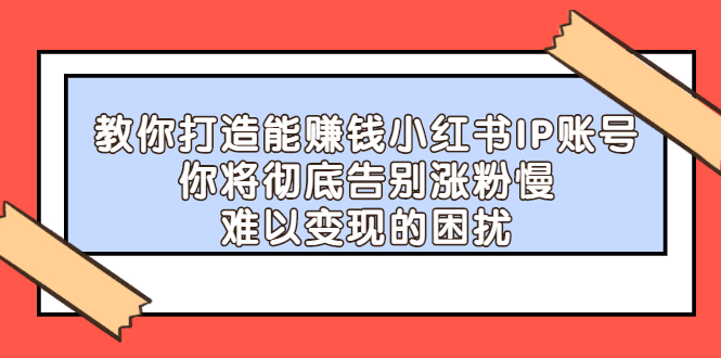 教你打造能赚钱小红书IP账号，了解透彻小红书的真正玩法网创吧-网创项目资源站-副业项目-创业项目-搞钱项目八百网赚
