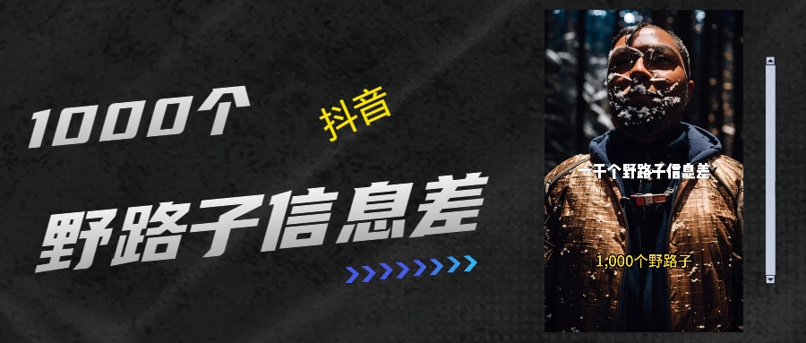 抖音一千个野路子信息差最新玩法教程引流＋变现的玩法具体拆解网创吧-网创项目资源站-副业项目-创业项目-搞钱项目八百网赚