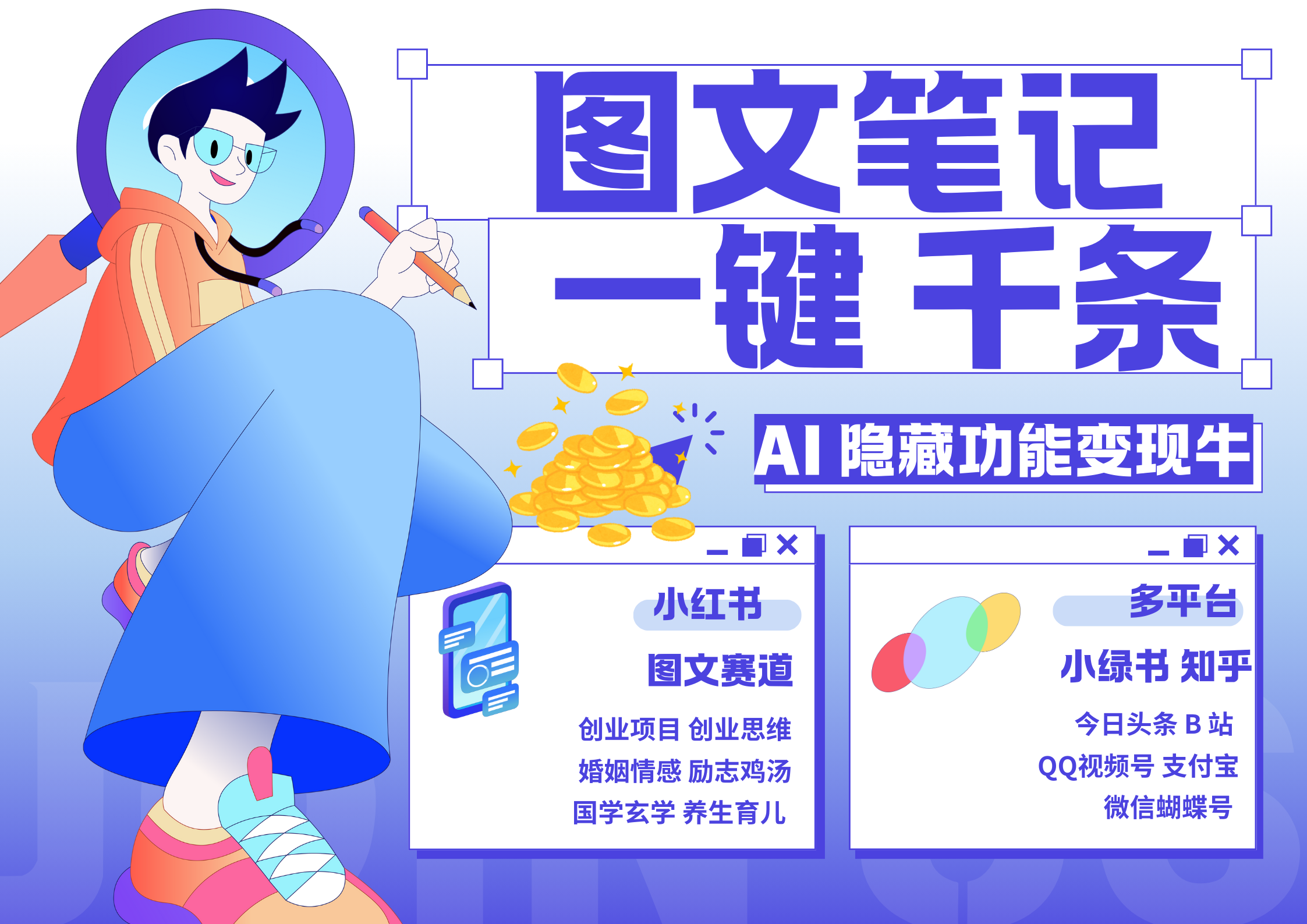 小红书小绿书 秒生图文一键千条 轻松变现3W+网创吧-网创项目资源站-副业项目-创业项目-搞钱项目八百网赚