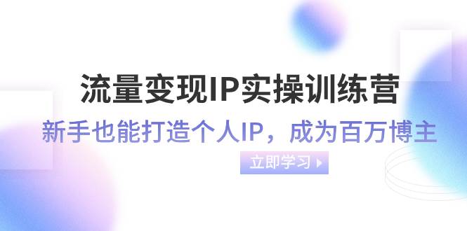 流量变现-IP实操训练营：新手也能打造个人IP，成为百万博主（46节课）网创吧-网创项目资源站-副业项目-创业项目-搞钱项目八百网赚