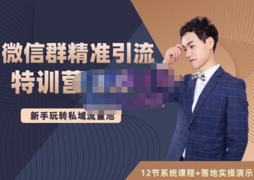 陆明明·微信群精准引流特训营3.0，借助微信群进行引流操作，打造私域流量池网创吧-网创项目资源站-副业项目-创业项目-搞钱项目八百网赚