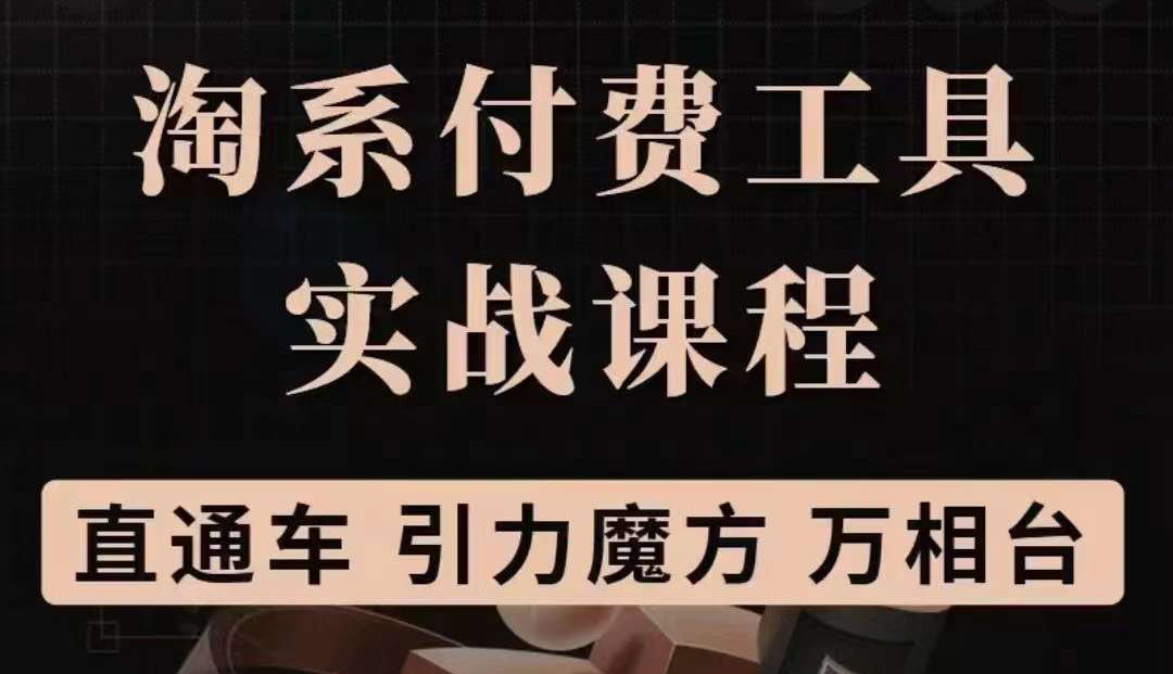淘系付费工具实战课程【直通车、引力魔方】战略优化，实操演练（价值1299）网创吧-网创项目资源站-副业项目-创业项目-搞钱项目八百网赚
