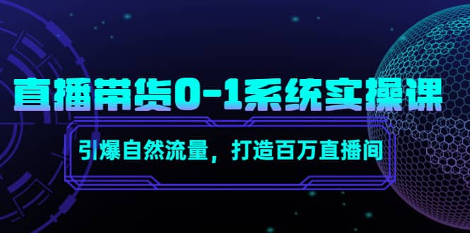直播带货0-1系统实操课，引爆自然流量，打造百万直播间网创吧-网创项目资源站-副业项目-创业项目-搞钱项目八百网赚