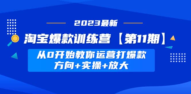 淘宝爆款训练营【第11期】 从0开始教你运营打爆款，方向+实操+放大网创吧-网创项目资源站-副业项目-创业项目-搞钱项目八百网赚