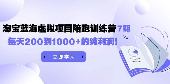 黄岛主《淘宝蓝海虚拟项目陪跑训练营7期》每天200到1000+的纯利润网创吧-网创项目资源站-副业项目-创业项目-搞钱项目八百网赚