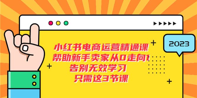 小红书电商·运营精通课，帮助新手卖家从0走向1 告别无效学习（7节视频课）网创吧-网创项目资源站-副业项目-创业项目-搞钱项目八百网赚