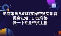 电商带货从0到1实操带货实训营:提高认知,少走弯路,做一个专业带货主播网创吧-网创项目资源站-副业项目-创业项目-搞钱项目八百网赚