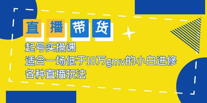 2023直播带货起号实操课，适合一场低于·10万gmv的小白进修 各种直播玩法网创吧-网创项目资源站-副业项目-创业项目-搞钱项目八百网赚