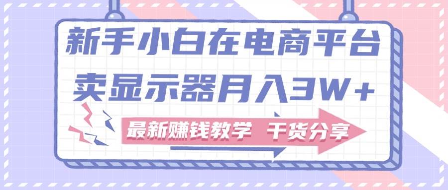 新手小白如何做到在电商平台卖显示器月入3W+，最新赚钱教学干货分享网创吧-网创项目资源站-副业项目-创业项目-搞钱项目八百网赚