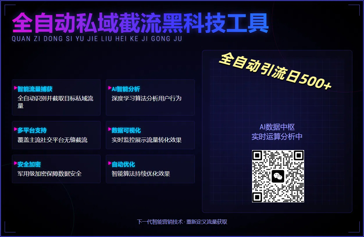 全自动私域截流黑科技工具——全自动引流日500+网创吧-网创项目资源站-副业项目-创业项目-搞钱项目八百网赚