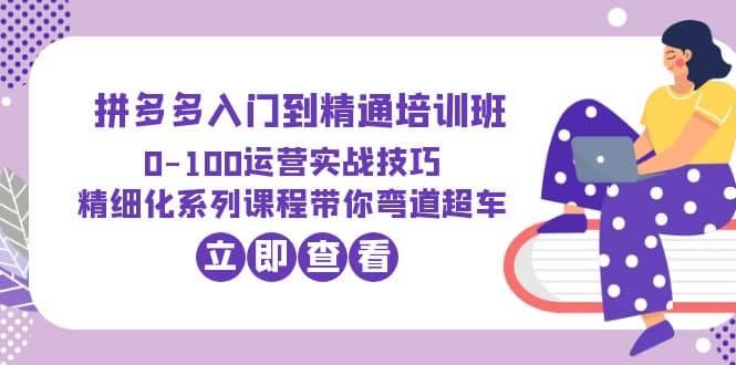 2023拼多多入门到精通培训班：0-100运营实战技巧 精细化系列课带你弯道超车网创吧-网创项目资源站-副业项目-创业项目-搞钱项目八百网赚