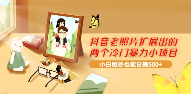 抖音老照片扩展出的两个冷门暴力小项目，小白照抄也能日撸500+网创吧-网创项目资源站-副业项目-创业项目-搞钱项目八百网赚