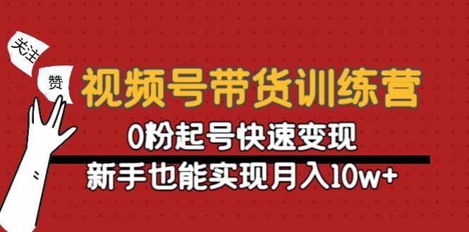 视频号带货训练营：0粉起号快速变现网创吧-网创项目资源站-副业项目-创业项目-搞钱项目八百网赚