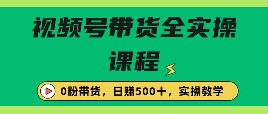 收费1980的视频号带货保姆级全实操教程，0粉带货网创吧-网创项目资源站-副业项目-创业项目-搞钱项目八百网赚