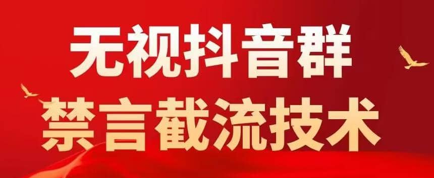 抖音粉丝群无视禁言截流技术，抖音黑科技，直接引流，0封号（教程+软件）网创吧-网创项目资源站-副业项目-创业项目-搞钱项目八百网赚