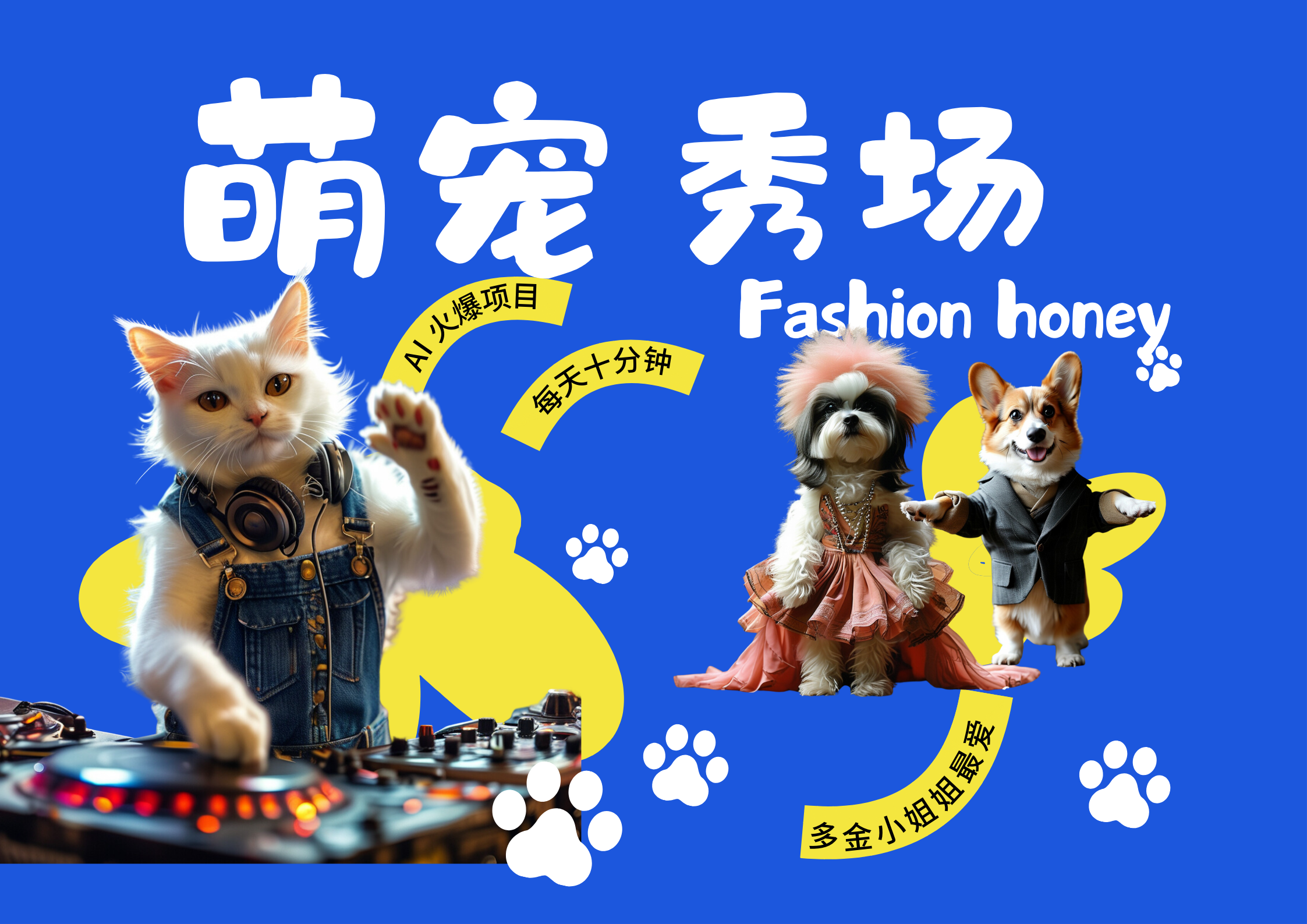 酷飒动物跳舞走秀  时尚喵FASHION汪 多金小姐姐最爱的 轻松月入破万网创吧-网创项目资源站-副业项目-创业项目-搞钱项目八百网赚