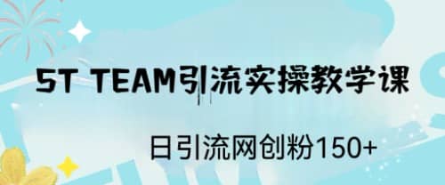 ST TEAM引流实操课，日引流网创粉100+网创吧-网创项目资源站-副业项目-创业项目-搞钱项目八百网赚