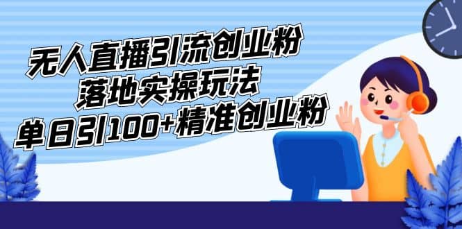 外面收费3980的无人直播引流创业粉落地实操玩法，单日引100+精准创业粉网创吧-网创项目资源站-副业项目-创业项目-搞钱项目八百网赚