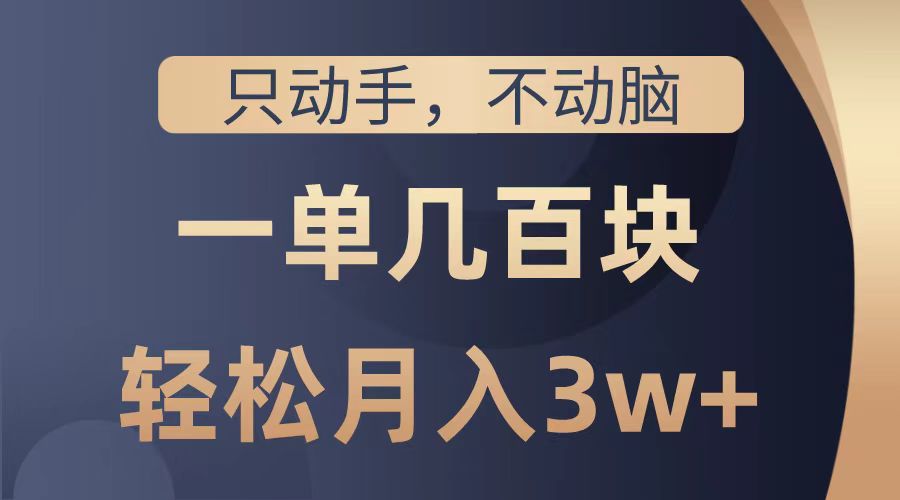 只动手不动脑，一单几百块，轻松月入2w+，看完就能直接操作，详细教程网创吧-网创项目资源站-副业项目-创业项目-搞钱项目八百网赚