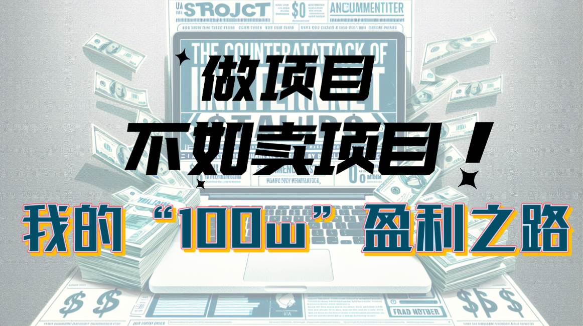 为什么做项目不如卖项目？我的100W+盈利之路网创吧-网创项目资源站-副业项目-创业项目-搞钱项目八百网赚