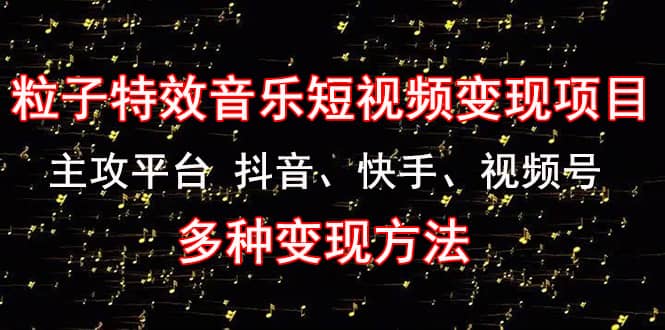 《粒子特效音乐短视频变现项目》主攻平台 抖音、快手、视频号 多种变现方法网创吧-网创项目资源站-副业项目-创业项目-搞钱项目八百网赚
