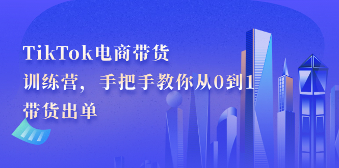 TikTok电商带货训练营，手把手教你从0到1带货出单网创吧-网创项目资源站-副业项目-创业项目-搞钱项目八百网赚