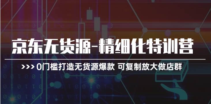 京东无货源-精细化特训营，0门槛打造无货源爆款 可复制放大做店群网创吧-网创项目资源站-副业项目-创业项目-搞钱项目八百网赚